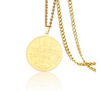 VASSAGO Tetragrammaton Necklace for Men Women Stainless Steel Name of God Pentagram Pendant Seal of Solomon Wicca Amulet Jewelry (gold 2)