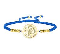 VASSAGO Tetragrammaton Pentagram Bracelet Sacred Hebrew Name of God YHVH Protection Witchcraft Pagan Amulet Jewelry Adjustable Bracelet Braided String for Women Men，Gold 6