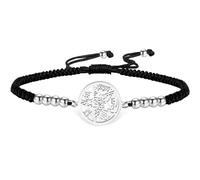 VASSAGO Tetragrammaton Pentagram Bracelet Sacred Hebrew Name of God YHVH Protection Witchcraft Pagan Amulet Jewelry Adjustable Bracelet Braided String for Women Men，Sliver 4