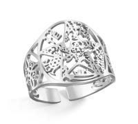 VASSAGO Tetragrammaton Pentagram Witches Knot Ring Celtic Knot Adjustable Ring Protection Amulet Witchcraft Pagan Irish Jewelry Gift for Women Men，Silver