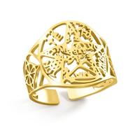 VASSAGO Tetragrammaton Pentagram Witches Knot Ring Celtic Knot Adjustable Ring Protection Amulet Witchcraft Pagan Irish Jewelry Gift for Women Men
