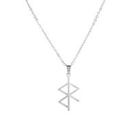 VASSAGO Viking Peace Runes Pendant Viking Rune Necklace Viking Symbol Stainless Steel Nordic Rune Talisman Pagan Jewelry Gift For Men Women (Steel)