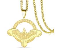 VASSAGO Viking Raven Necklace Norse Mythology Raven Pendant (Gold 2)