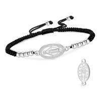 VASSAGO Virgin Mary Bracelet for Women Men Double-Sided Virgen de Guadalupe Rosary Bracelet Miraculous Medal Handmade Braided Rope Catholic Christian Religious Jewelry Gift