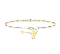 VASSAGO Virgin Mary Bracelet for Women Stainless steel Dainty Virgen de Guadalupe Rosary Jesus Cross Charm Link Bracelets Catholic Crucifix Christian Religious Baptism Gift