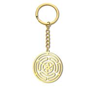 VASSAGO Wheel of Hecate Keychain for Women Men Hekate Strophalos Keyring Stainless Steel Pagan Wicca Amulet Jewelry (gold)
