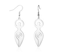 VASSAGO Wicca Spiral Goddess Earrings Fertility Symbol Dangle Earrings Stainless Steel Pregnancy Earring Pagan Women Jewelry (silver)