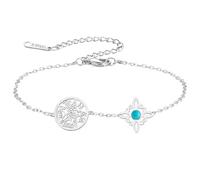 VASSAGO Witches Knot and Tetragrammaton Pentagram Bracelet Adjustable Celtic Knot Turquoise Name of God Charm Bracelet Protection Witchcraft Pagan Jewelry for Women Men (Silver 7)