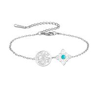 VASSAGO Witches Knot and Tetragrammaton Pentagram Bracelet Adjustable Celtic Knot Turquoise Name of God Charm Bracelet Protection Witchcraft Pagan Jewelry for Women Men (Gold 4)