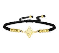 VASSAGO Witches Knot Bracelet Stainless Steel Hollow Celtic Knot Adjustable Handmade Braided String Bracelet Irish Celtic Wiccan Witchcraft Pagan Protection Amulet Jewelry Gift for Women Men，G-B