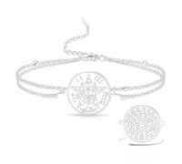 VASSAGO Witches Knot Bracelet Tetragrammaton Pentagram Bracelet Witch's Celtic Knot Pendant Adjustable Protection Witchcraft Pagan Jewelry for Women Men (Gold 7)