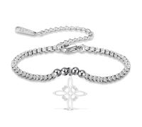 VASSAGO Witches Knot Bracelet Tetragrammaton Pentagram Bracelet Witch's Celtic Knot Pendant Adjustable Protection Witchcraft Pagan Jewelry for Women Men (Silver 5)