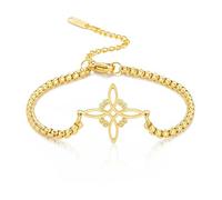 VASSAGO Witches Knot Bracelet Tetragrammaton Pentagram Bracelet Witch's Celtic Knot Pendant Adjustable Protection Witchcraft Pagan Jewelry for Women Men (Gold 4)