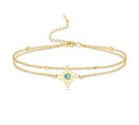 VASSAGO Witches Knot Bracelet with Turquoise Stainless Steel Magic Knot Bracelet Layered Celtic Knot Charm Bracelet for Women Wiccan Symbol Jewelry (gold layered celtic knot bracelet)