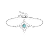 VASSAGO Witches Knot Bracelet with Turquoise Stainless Steel Magic Knot Bracelet Layered Celtic Knot Charm Bracelet for Women Wiccan Symbol Jewelry (silver celtic knot bracelet)