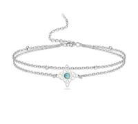 VASSAGO Witches Knot Bracelet with Turquoise Stainless Steel Magic Knot Bracelet Layered Celtic Knot Charm Bracelet for Women Wiccan Symbol Jewelry (silver layered celtic knot bracelet)