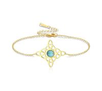 VASSAGO Witches Knot Bracelet with Turquoise Stainless Steel Magic Knot Bracelet Layered Celtic Knot Charm Bracelet for Women Wiccan Symbol Jewelry (gold celtic knot bracelet)