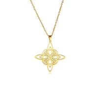 VASSAGO Witches Knot Necklace Magic Knot Wiccan Pendant Good Luck Irish Jewelry Celtic Triquetra Trinity Knot Pendant Necklace for Women (gold)