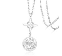 VASSAGO Witches Knot Necklace Tetragrammaton Pentagram Necklaces Celtic Knot Pendant Protection Witchcraft Pagan Irish Jewelry for Women Men (Witches Knot Necklace-Silver2)