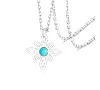 VASSAGO Witches Knot Necklace with Turquoise Stainless Steel Magic Witch Knot Celtic Knot Witchcraft Necklace Irish Wiccan Pagan Jewelry for Women (magic knot necklace)