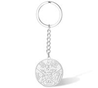 VASSAGO Witches Knot Tetragrammaton Pentagram Keychain Double Protection Celtic Knot Protection Witchcraft Pagan Jewelry