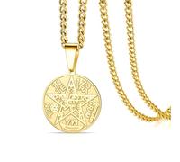 VASSAGO Witches Knot Tetragrammaton Pentagram Necklace Double Protection Celtic Knot Pendant Witchcraft Pagan Irish Jewelry for Women Men