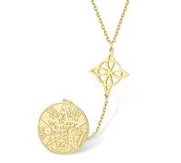 VASSAGO Witches Knot Tetragrammaton Pentagram Necklace Double Protection Celtic Knot Pendant Witchcraft Pagan Irish Jewelry for Women Men