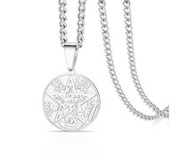 VASSAGO Witches Knot Tetragrammaton Pentagram Necklace Double Protection Celtic Knot Pendant Witchcraft Pagan Irish Jewelry for Women Men