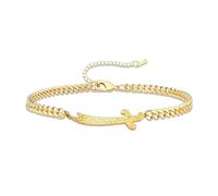 VASSAGO Zulfiqar Bracelet for Women Men Stainless Steel Imam Ali Sword Pendant Islamic Arabic Braided Rope String Islam Muslim Jewelry (gold bracelet)