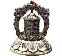 Vassbkkdy Premium Tibetan Prayer Wheel, Car Desktop Spinning Prayer Wheel Silent Buddhist Prayer Wheel, Solar Powered/Battery Powered, For Meditation/Yoga