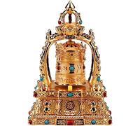 Vassbkkdy Silent Buddhist Spinning Prayer Wheel Table Top Prayer Wheel, Tibetan Buddhist Om Mani Padme Hum Prayer Wheel, For Relaxation/Meditation/Yoga(Color:Gold)