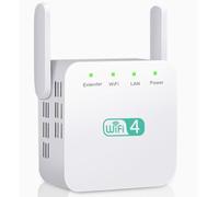 Vassco WIFI Extender,2 High-Gain Antennas WiFi Booster Range Extender, Home Wireless Signal Booster (1 white item)