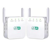 Vassco WIFI Extender - Long Range WiFi Booster Range Extender With 2 High Gain Antennas: Home Wireless Signal Booster For Whole House Coverage (2 white item)