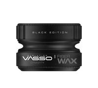 VASSO Black Edition Fibre Hair Wax, Black, 150 ml - Textured Styling Wax for Men, Barber & Home Use