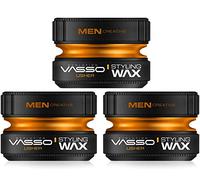 VASSO Evolution Men Creative Pro Aqua Usher Hair Styling Wax, 150 ml 3 Pack Set