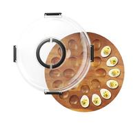 Vassoio Uova Ripiene, Tagliere Con 24 Scomparti E Coperchio - Contenitori Uova Farcite | 13.5x13.5xThanksgiving Pasqua Feste Dinner Party Buffet Cucina Domestica Antipasti Piano Di Lavoro Tavolo