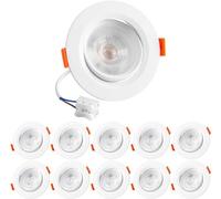 VASSVIO LED Downlights Ceiling, 24mm Ultra Slim 5W 460lm LED Recessed Ceiling Lights, Cool White 6000K, 75mm Cutout, Rotatable LED Spotlights for Bathroom Kitchen, 10 Pack