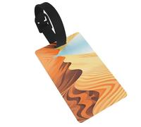 Vast Desert Print Compact Luggage Tags with Personalized Name Tags Easy-to-Identify Travel Accessories