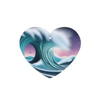 Vast Tsunami Pattern Car Air Fresheners 4 Pcs Heart Shape Hanging Aromatherapy Tablets Scented Fresheners For Bedroom Bathroom