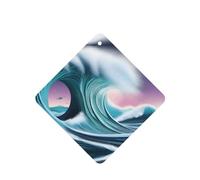Vast Tsunami Pattern Car Air Fresheners 6 Pcs Square Hanging Aromatherapy Tablets Scented Fresheners For Bedroom Bathroom