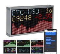 Vastarry Bitcoin Stock Ticker Monitor Display Digital Clock Weather, Temperature, Humidity, 64.32 Pixel Screen