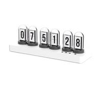 Vastarry Nixie Tube Clock Glow Tube Clock IPS Color Screen Digital Clock with 6 Sets of Alarm Clocks, 7 Modes, 12 Customized Pictures, Web Control, no app Required (White A)