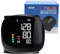 VastCart Automatic Wrist Blood Pressure Monitor with LCD Display, Rechargeable, Adjustable Cuff, Voice Broadcast & Storage Case - BP Machine for Home Use