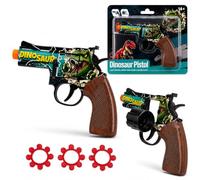 VastCart Dinosaur Theme 8-Shot Ring Cap Toy Revolver - Die-Cast Metal Pretend Play Blaster with Orange Safety Tip, Ages 14+(Dinosaur Theme)