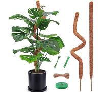 Vastcury 2 Pack Moss Pole for Plants Monstera - 25 Inch Moss Poles for Climbing Plants Monstera, Bendable Moss Pole Stakes for Indoor, Handmade Coco Coir Plant Support for Plants Grow Upward