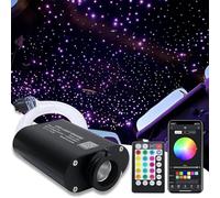VASTFIRE 16W Starlight Fiber Optic Light - 500pcs *9.8ft*0.029in Fiber Optic Remote APP Control Sync Music Ceiling Light for Vehicle Interior Lighting Decro