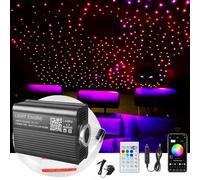 VASTFIRE 16W Twinkle Fiber Optic Star Ceiling Light Kit with 500pcs*9.8ft*0.75mm Bluetooth RGBW Music Activated for Home and Media Movie Room Decor