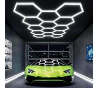 VASTFIRE Hex Lighting Garage, 14 Grids Hexagon LED Lights, 6500K Super Bright Honeycomb Lights, DIY Easy Install, Durable Hexagon Ceiling Light for Garages, Gym, Warehouse, Exhibition Hall, House