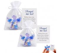 Vastitude 2 Pcs Acrylic Forget Me Not Angel Memorial Keepsakes | 2pcs acrylic forget me not angel keepsakes with inspirational message card, heartfelt sympathy memorial gift for remembrance