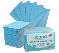 VASTMED 100PCs Dental Grade Scudo 7.2g 3Ply Dental Bibs Soft & Waterproof Disposable Bib Sheet for Patients 13" x 18" | Dentist Tray Cover and Nail Table Cover Supplies